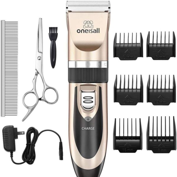 oneisall Dog Shaver Clippers Low Noise Rechargeable Cordless Electric Quiet Hair Clippers Set for Dogs Cats Pets